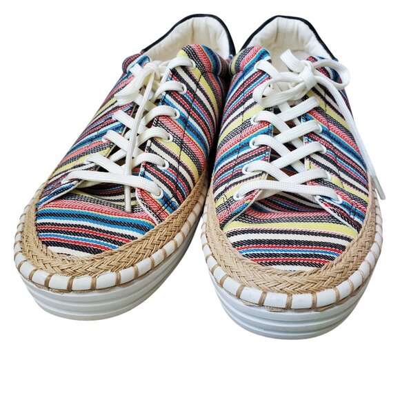Sam Edelman Kave Multi Striped Lace Up Sneaker Women Shoe Size 8.5 Never Worn - Picture 10 of 10